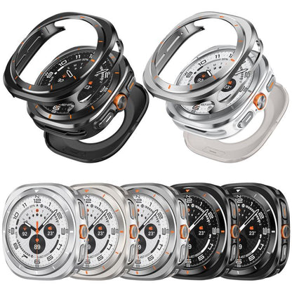 For Samsung Galaxy Watch Ultra 47mm / Ultra 2025 Aluminum Alloy Metal PC Watch Protective Cover(Silver Orange) by bashfashion