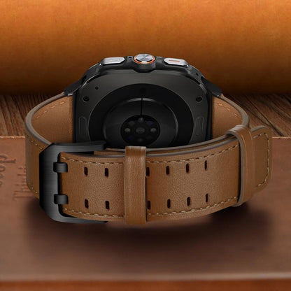 For Samsung Galaxy Watch Ultra / Ultra 2025 Double Buckle Genuine Leather Watch Band(Brown) by bashfashion