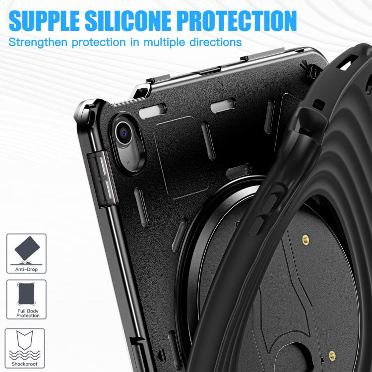 For iPad 2025 / 2022 Holder Silicone Hybrid PC Tablet Case(Black) by bashfashion