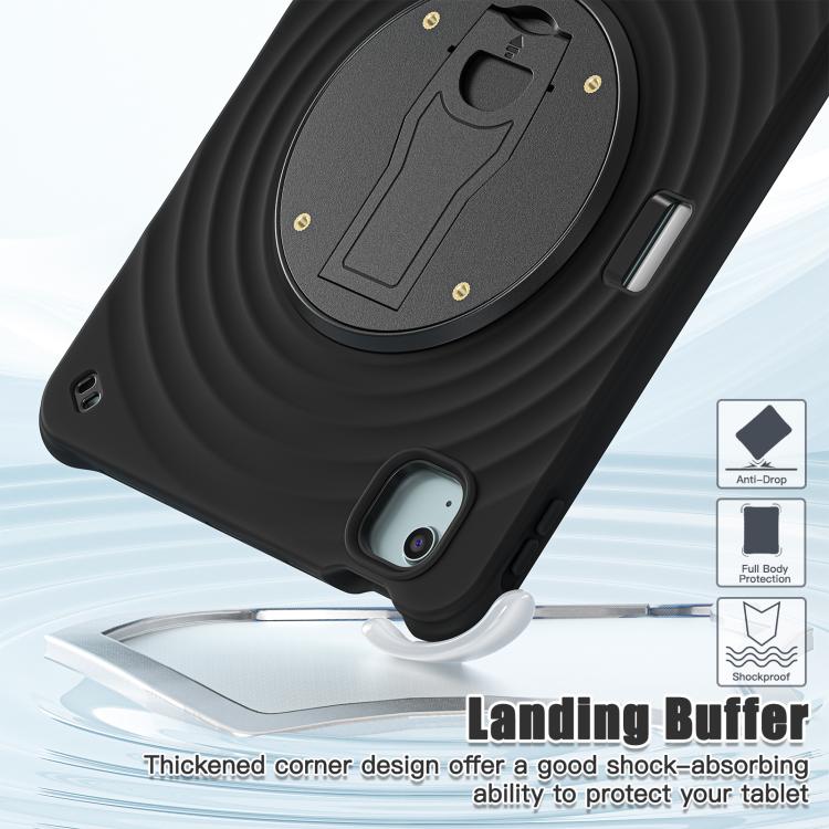 For iPad Air 11 2025 / 2024 / Pro 11 2022 Holder Silicone Hybrid PC Tablet Case(Black) by bashfashion