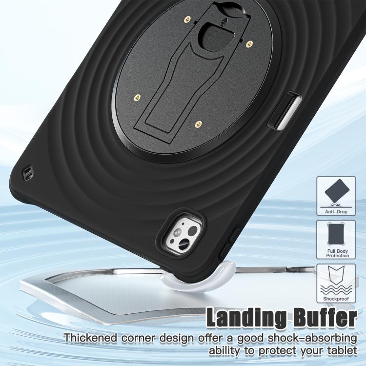 For iPad Pro 13 2025 / 2024 Holder Silicone Hybrid PC Tablet Case(Black) by bashfashion
