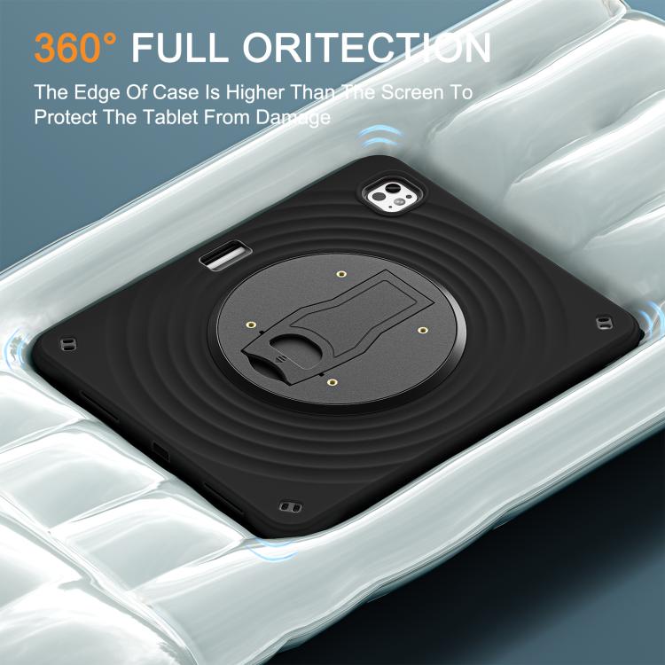 For iPad Pro 13 2025 / 2024 Holder Silicone Hybrid PC Tablet Case(Black) by bashfashion