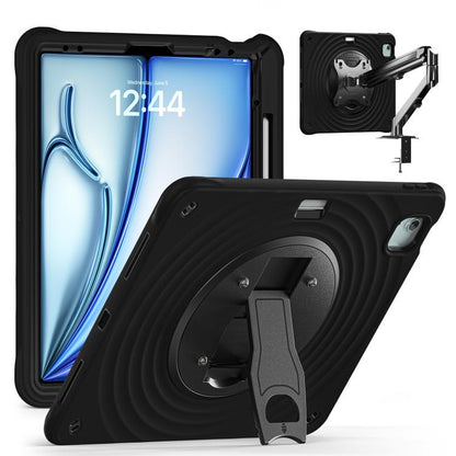 For iPad Air 13 2024 / 2025 Holder Silicone Hybrid PC Tablet Case(Black) by bashfashion