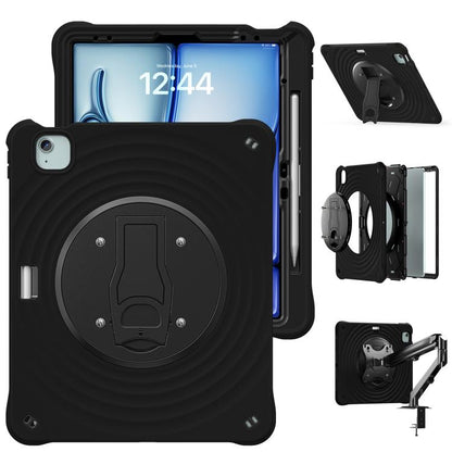 For iPad Air 13 2024 / 2025 Holder Silicone Hybrid PC Tablet Case(Black) by bashfashion
