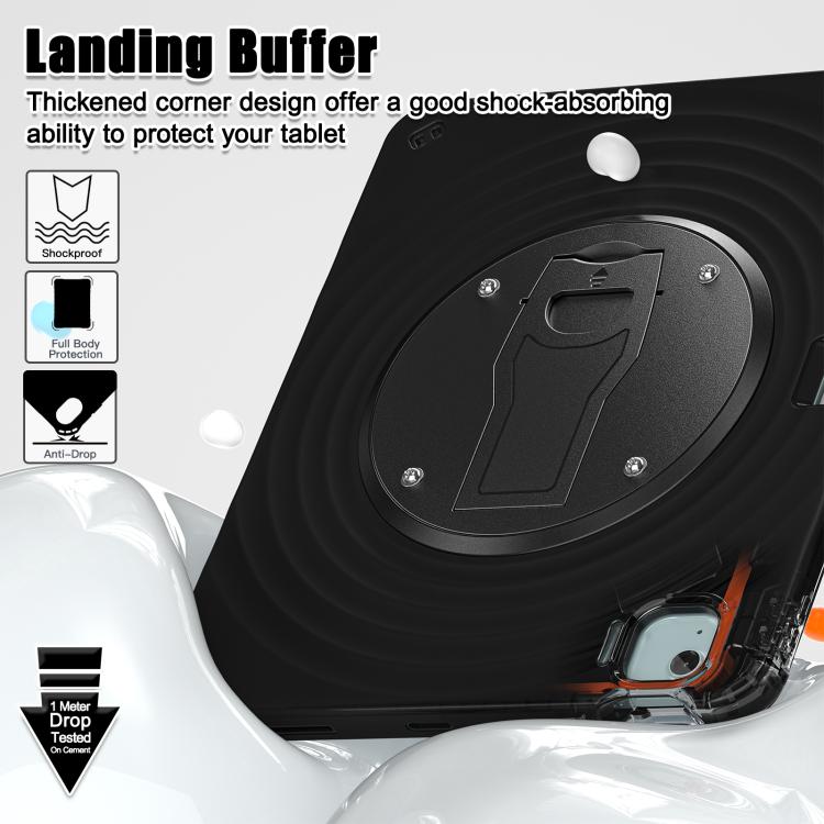 For iPad Air 13 2024 / 2025 Holder Silicone Hybrid PC Tablet Case(Black) by bashfashion