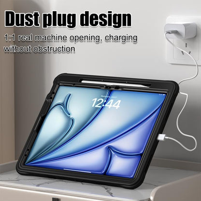 For iPad Air 13 2024 / 2025 Holder Silicone Hybrid PC Tablet Case(Black) by bashfashion
