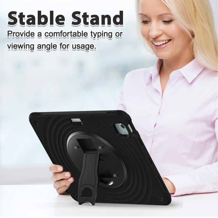 For iPad Air 13 2024 / 2025 Holder Silicone Hybrid PC Tablet Case(Black) by bashfashion