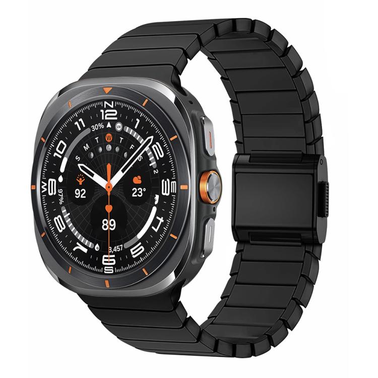 For Samsung Galaxy Watch Ultra 47mm / Ultra 2025 Bamboo Norman Buckle Stainless Steel Watch Band(Black) by bashfashion