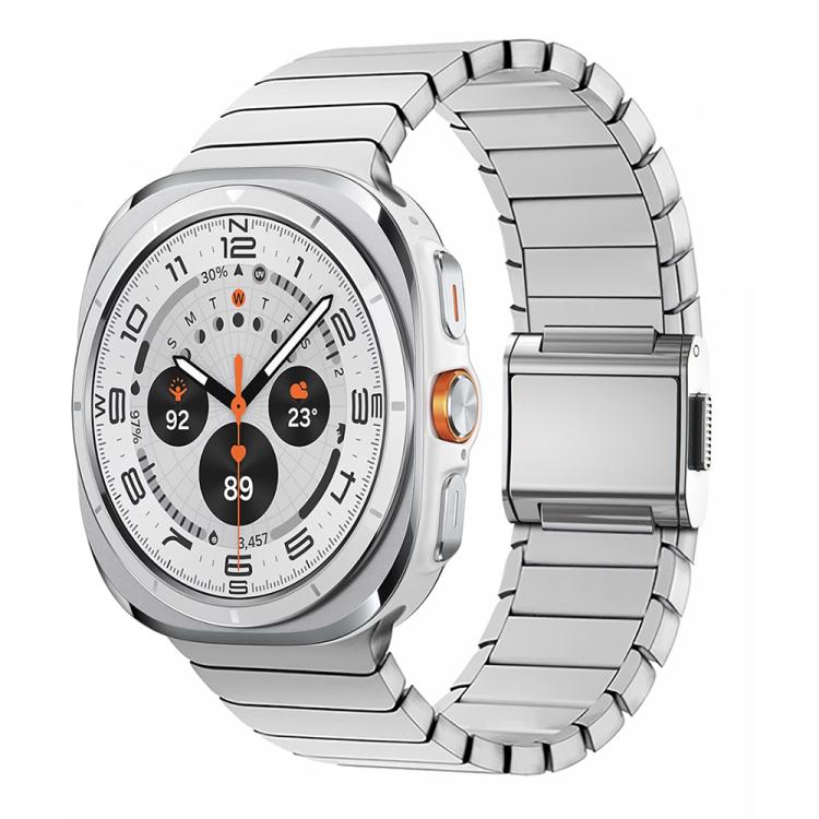 For Samsung Galaxy Watch Ultra 47mm / Ultra 2025 Bamboo Norman Buckle Stainless Steel Watch Band(Silver) by bashfashion