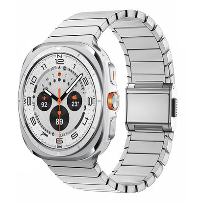 For Samsung Galaxy Watch Ultra 47mm / Ultra 2025 Bamboo Norman Buckle Stainless Steel Watch Band(Silver) by bashfashion