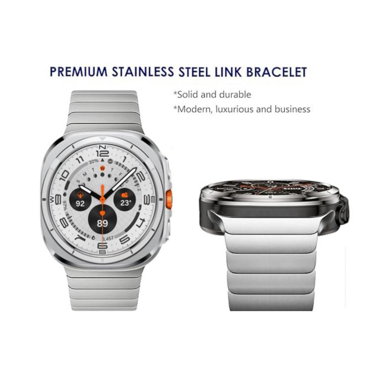 For Samsung Galaxy Watch Ultra 47mm / Ultra 2025 Bamboo Norman Buckle Stainless Steel Watch Band(Silver) by bashfashion