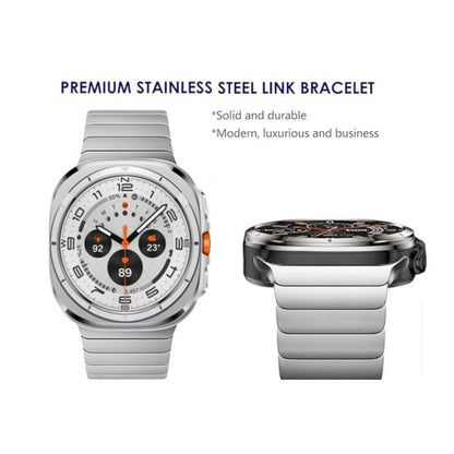 For Samsung Galaxy Watch Ultra 47mm / Ultra 2025 Bamboo Norman Buckle Stainless Steel Watch Band(Silver) by bashfashion