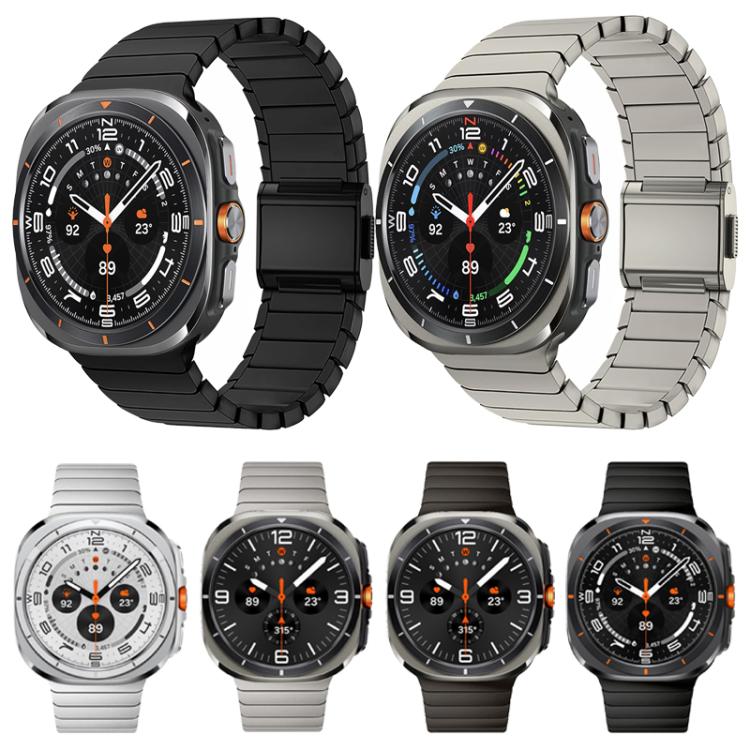 For Samsung Galaxy Watch Ultra 47mm / Ultra 2025 Bamboo Norman Buckle Stainless Steel Watch Band(Black) by bashfashion