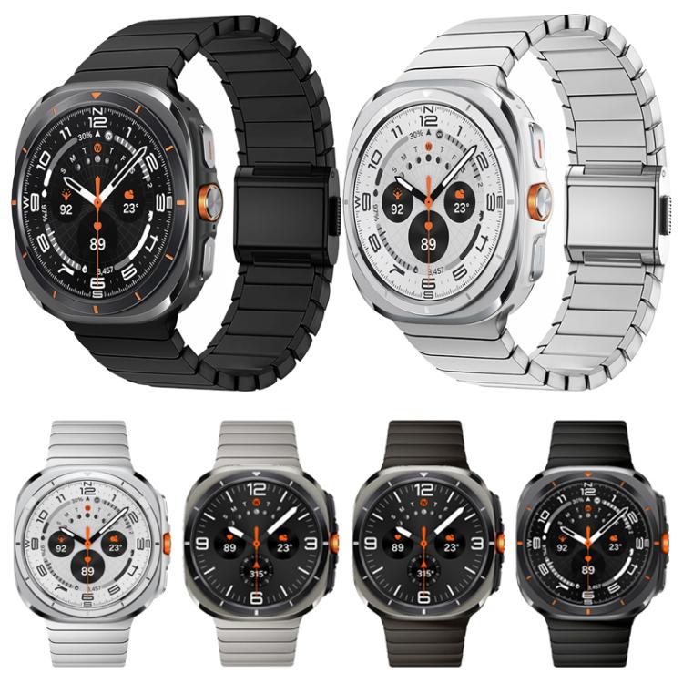 For Samsung Galaxy Watch Ultra 47mm / Ultra 2025 Bamboo Norman Buckle Titanium Alloy Watch Band(Slate) by bashfashion