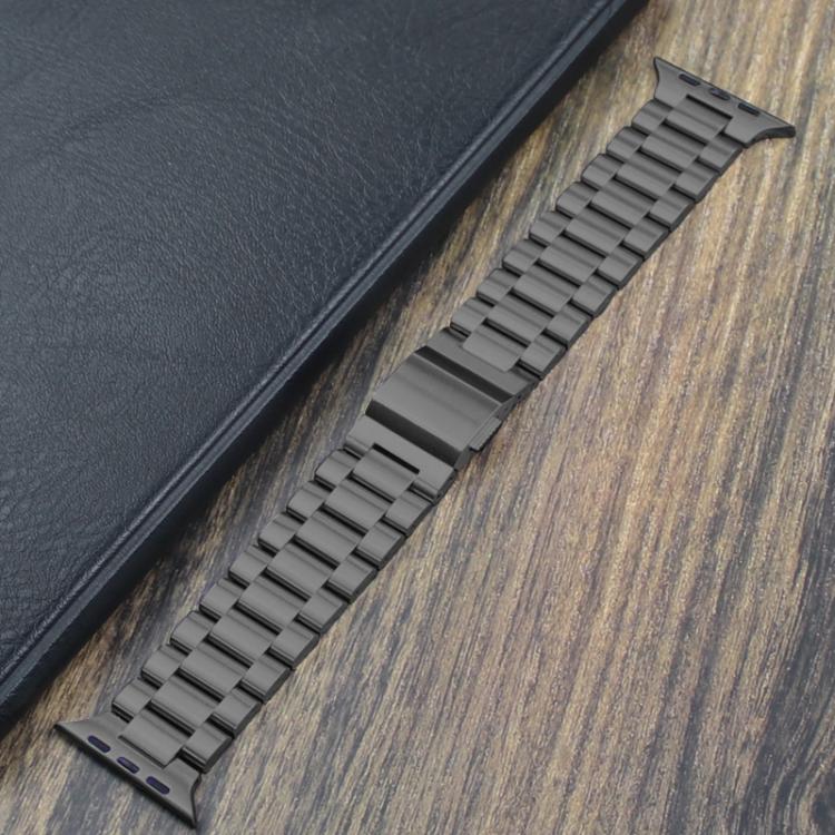 For Apple Watch 46mm / 49mm / 45mm / 44mm Norman Clasp Three-Link Stainless Steel Watch Band(Tin Color) by bashfashion