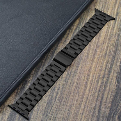 For Apple Watch 46mm / 49mm / 45mm / 44mm Norman Clasp Three-Link Titanium Alloy Watch Band(Black) by bashfashion