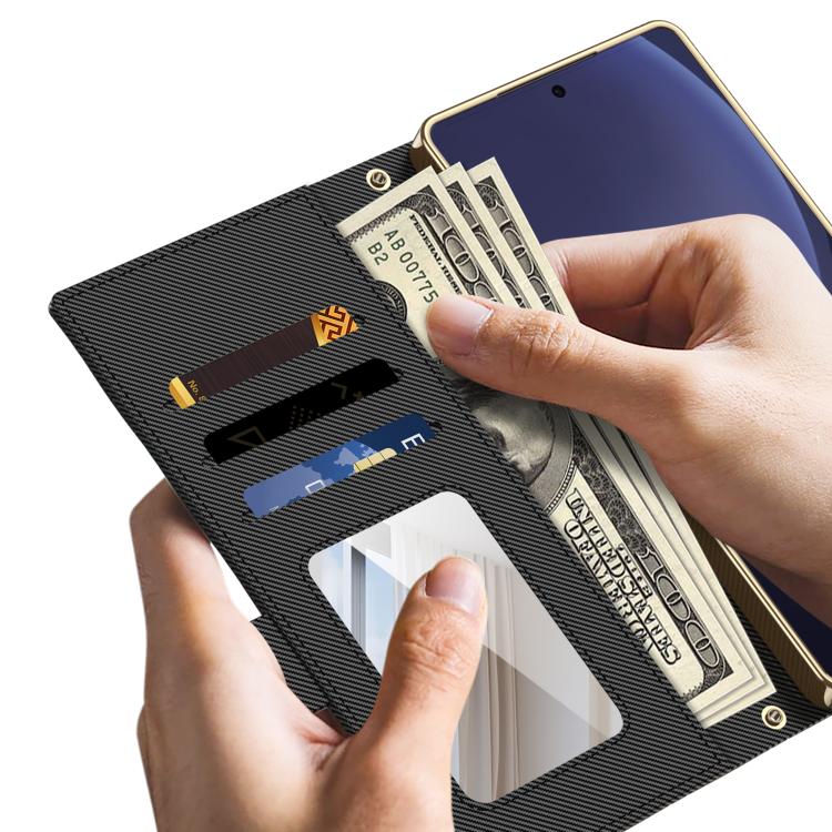 For Samsung Galaxy S25 Ultra 5G GKK Plating Diamond Texture Leather Phone Case With Crossbody Chain(Black) by GKK