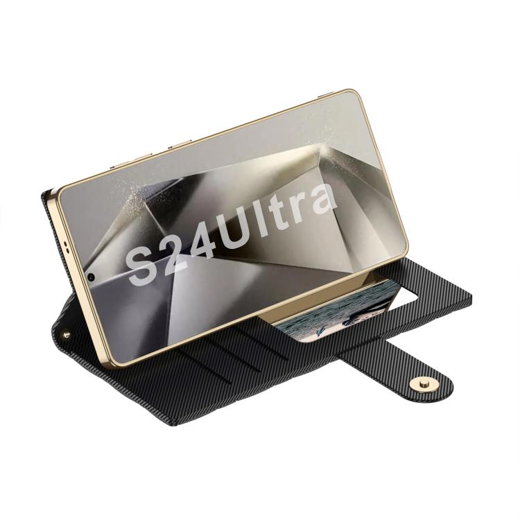 For Samsung Galaxy S24 Ultra 5G GKK Plating Diamond Texture Leather Phone Case With Crossbody Chain(Black) by GKK