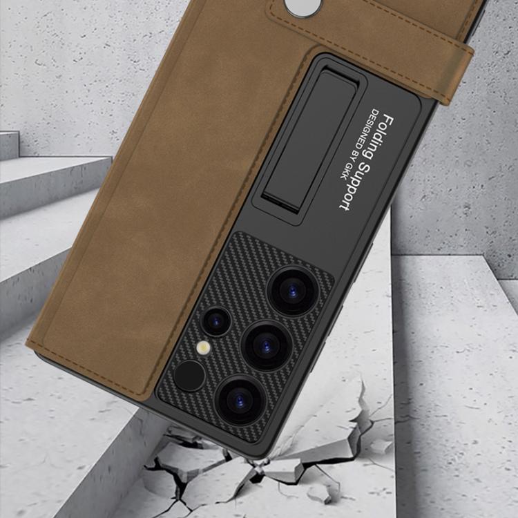 For Samsung Galaxy S25 Ultra 5G GKK Flip Wallet Leather Phone Case, Frosted Series, Not Included Pen(Frosted Green) by GKK