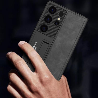 For Samsung Galaxy S25 Ultra 5G GKK Flip Wallet Leather Phone Case, Frosted Series, Not Included Pen(Frosted Green) by GKK