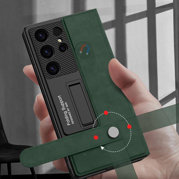 For Samsung Galaxy S25 Ultra 5G GKK Flip Wallet Leather Phone Case, Frosted Series, Not Included Pen(Frosted Green) by GKK