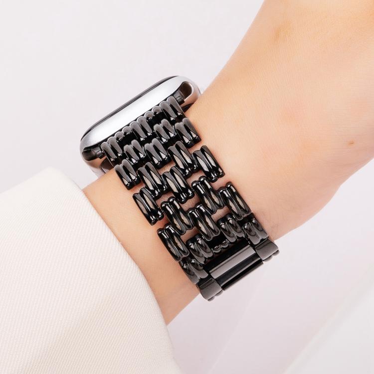 For Apple Watch 42mm / 41mm / 40mm / 38mm Five-bead Stripe Stainless Steel Watch Band(Black) by bashfashion