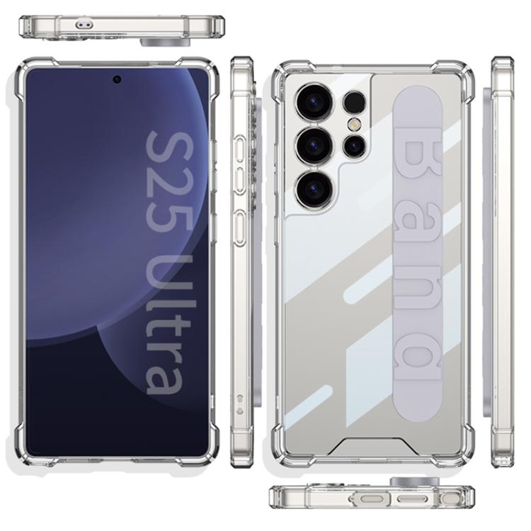 For Samsung Galaxy S25 Ultra 5G GKK Airbag Silicone Wristband Phone Case, Not Included Pen(Gray) by GKK