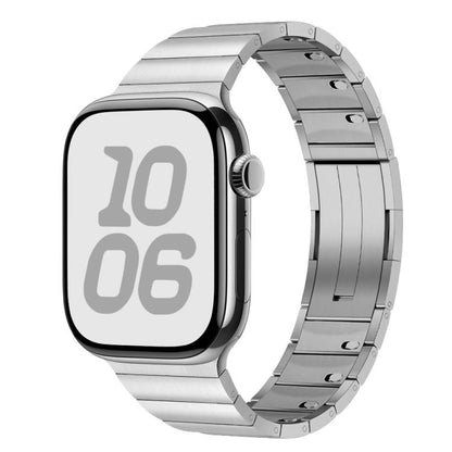 For Apple Watch 46mm / 49mm / 45mm / 44mm Single Bead Side-removable Stainless Steel Watch Band(Silver) by bashfashion