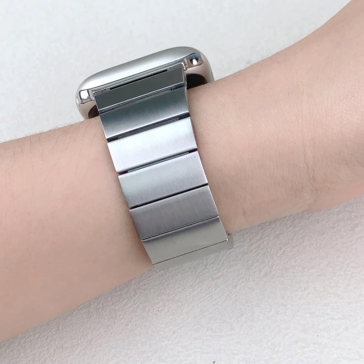 For Apple Watch 46mm / 49mm / 45mm / 44mm Single Bead Side-removable Stainless Steel Watch Band(Silver) by bashfashion