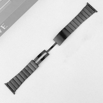 For Apple Watch 42mm / 41mm / 40mm / 38mm Single Bead Side-removable Stainless Steel Watch Band(Black) by bashfashion