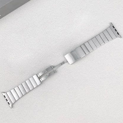 For Apple Watch 42mm / 41mm / 40mm / 38mm Single Bead Side-removable Stainless Steel Watch Band(Silver) by bashfashion