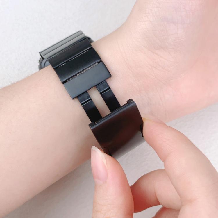 For Apple Watch 46mm / 49mm / 45mm / 44mm Single Bead Side-removable Stainless Steel Watch Band(Black) by bashfashion