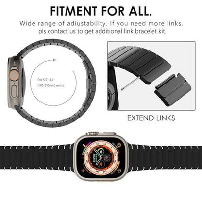 For Apple Watch 46mm / 49mm / 45mm / 44mm Butterfly Clasp One-Bead Titanium Alloy Watch Band(Black) by bashfashion