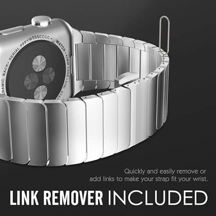 For Apple Watch 46mm / 49mm / 45mm / 44mm Butterfly Clasp One-Bead Titanium Alloy Watch Band(Silver) by bashfashion