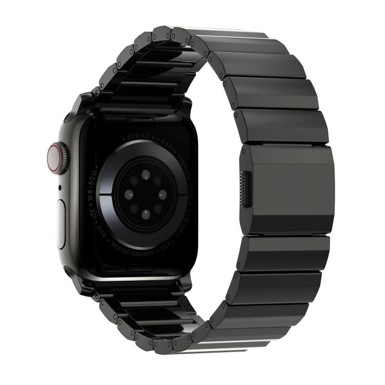 For Apple Watch 46mm / 49mm / 45mm / 44mm Norman Clasp One-Bead Stainless Steel Watch Band(Black) by bashfashion