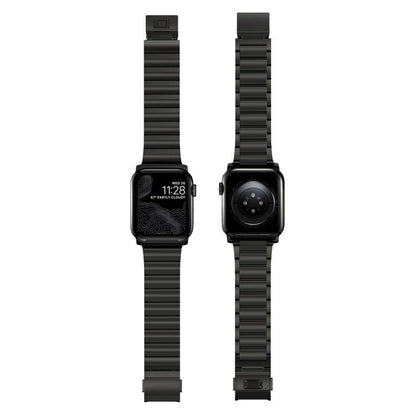 For Apple Watch 46mm / 49mm / 45mm / 44mm Norman Clasp One-Bead Stainless Steel Watch Band(Black) by bashfashion