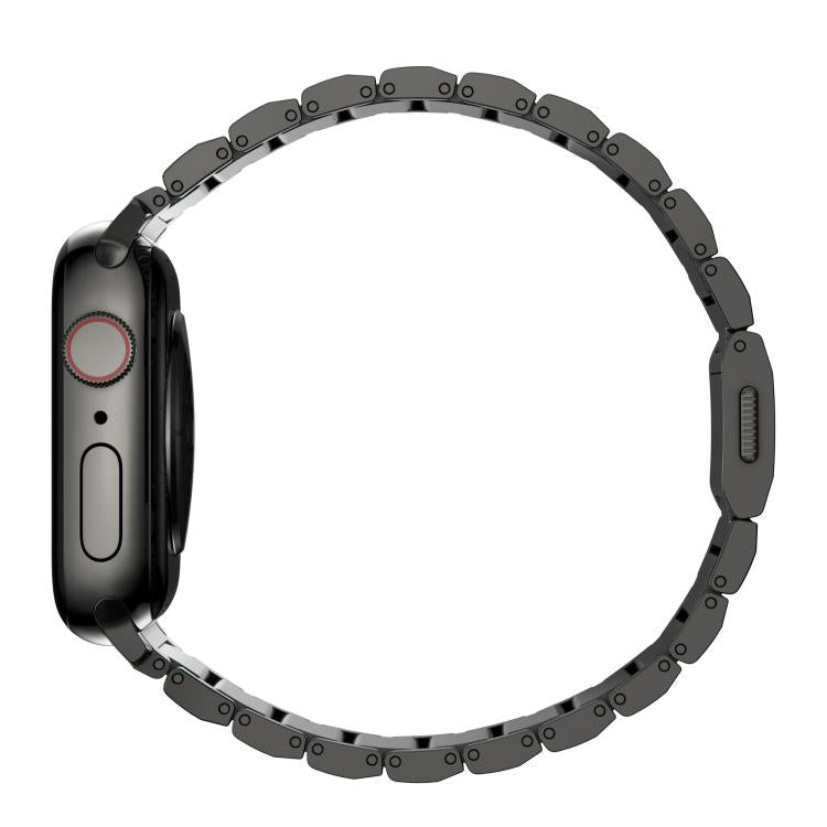 For Apple Watch 46mm / 49mm / 45mm / 44mm Norman Clasp One-Bead Stainless Steel Watch Band(Black) by bashfashion
