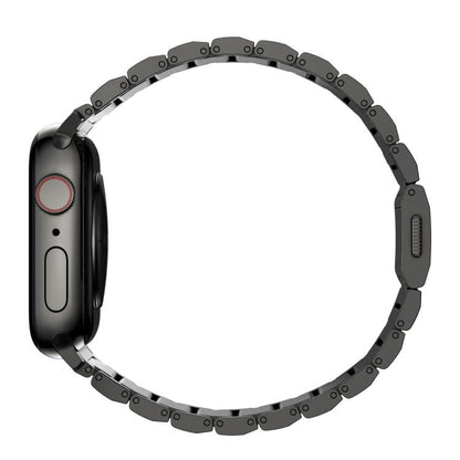 For Apple Watch 46mm / 49mm / 45mm / 44mm Norman Clasp One-Bead Stainless Steel Watch Band(Black) by bashfashion