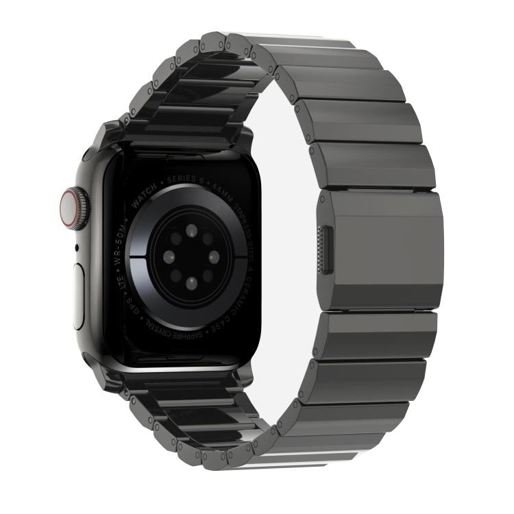For Apple Watch 46mm / 49mm / 45mm / 44mm Norman Clasp One-Bead Stainless Steel Watch Band(Tin Color) by bashfashion