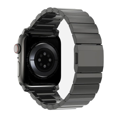 For Apple Watch 46mm / 49mm / 45mm / 44mm Norman Clasp One-Bead Stainless Steel Watch Band(Tin Color) by bashfashion