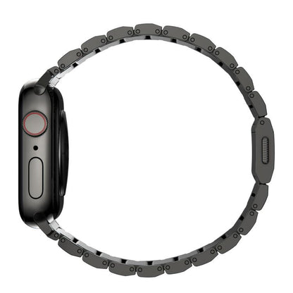 For Apple Watch 46mm / 49mm / 45mm / 44mm Norman Clasp One-Bead Stainless Steel Watch Band(Tin Color) by bashfashion