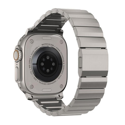 For Apple Watch 46mm / 49mm / 45mm / 44mm Norman Clasp One-Bead Stainless Steel Watch Band(Titanium) by bashfashion