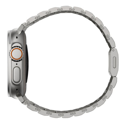For Apple Watch 46mm / 49mm / 45mm / 44mm Norman Clasp One-Bead Stainless Steel Watch Band(Titanium) by bashfashion