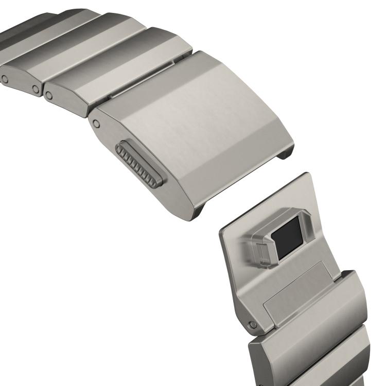 For Apple Watch 46mm / 49mm / 45mm / 44mm Norman Clasp One-Bead Stainless Steel Watch Band(Titanium) by bashfashion