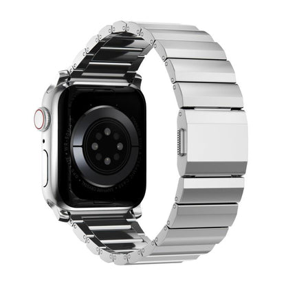 For Apple Watch 46mm / 49mm / 45mm / 44mm Norman Clasp One-Bead Stainless Steel Watch Band(Silver) by bashfashion