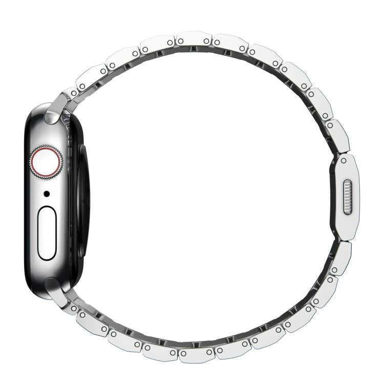 For Apple Watch 46mm / 49mm / 45mm / 44mm Norman Clasp One-Bead Stainless Steel Watch Band(Silver) by bashfashion