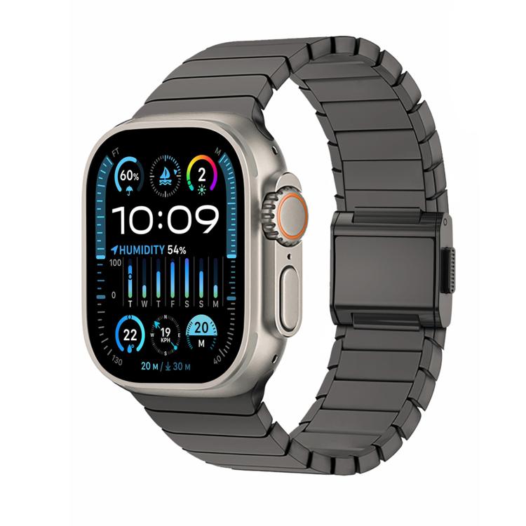 For Apple Watch 46mm / 49mm / 45mm / 44mm Bamboo Norman Buckle Pure Titanium Watch Band(Slate Grey) by bashfashion