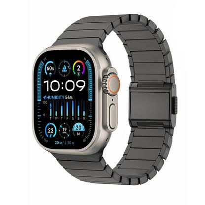 For Apple Watch 46mm / 49mm / 45mm / 44mm Bamboo Norman Buckle Pure Titanium Watch Band(Slate Grey) by bashfashion