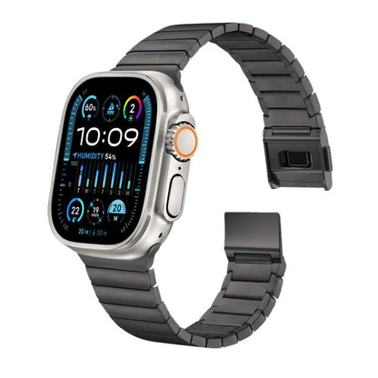 For Apple Watch 46mm / 49mm / 45mm / 44mm Bamboo Norman Buckle Pure Titanium Watch Band(Slate Grey) by bashfashion