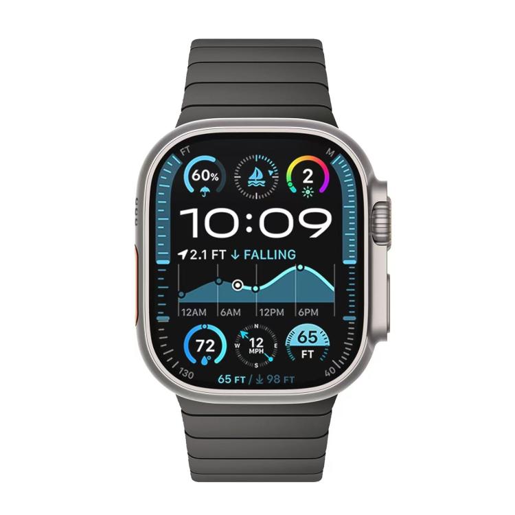 For Apple Watch 46mm / 49mm / 45mm / 44mm Bamboo Norman Buckle Pure Titanium Watch Band(Slate Grey) by bashfashion